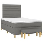 vidaXL Sommier à lattes de lit avec matelas Gris foncé 120x200cm Tissu