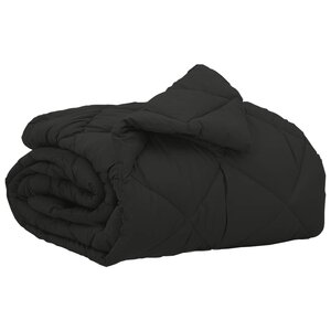 vidaXL Duvet complet toute l'année Noir 220 x 135 cm Microfibre