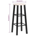 vidaXL Tabourets de bar lot de 2 noir MDF