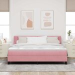 vidaXL Lit à ressorts avec matelas Rose 200 x 180 cm Polyester