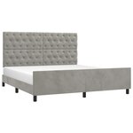 vidaXL Cadre de lit sans matelas gris clair 160x200 cm velours