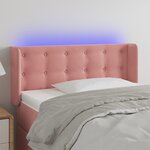 vidaXL Tête de lit à LED Rose 103x16x78/88 cm Velours