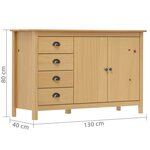 vidaXL Buffet Hill Marron miel 130x40x80 cm Bois de pin solide