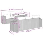vidaXL Salon de jardin avec coussins 7 Pièces gris résine tressée acacia