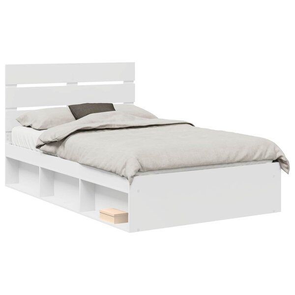 vidaXL Cadre de lit Blanc 120 x 190 cm Bois de pin massif