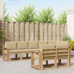 vidaXL Ensemble de canapés d'extérieur 8 Pièces Blanc et Beige Polyester