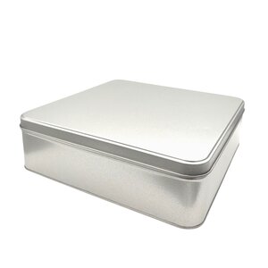 Boîte à biscuits fer blanc  vernis alimentaire  23 x 23 x 7 cm