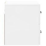 vidaXL Cabinet de chevet mural 2 Pièces Blanc brillant 34 5 x 33 x 40 cm