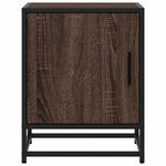 vidaXL Table de chevet chêne marron 40x31x50cm bois d'ingénierie métal
