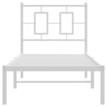 vidaXL Cadre de lit métal sans matelas avec tête de lit blanc 80x200cm