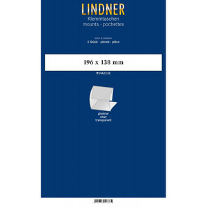 Bandes Klemmfix double soudure 196 x 138 mm pour blocs de timbres. Fond - Transparent