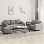 vidaXL Ensemble de canapés 3 Pièces avec coussins taupe tissu