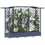 vidaXL Lit Élevé avec Treillis et Toit Gris 203 5 x 40 x 125 cm PP