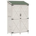 vidaXL Abri de jardin Blanc 106 x 56 x 176 5 cm Bois de Sapin Massif