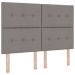 vidaXL Lit à ressorts avec matelas et LED en taupe 140x190 cm en tissu