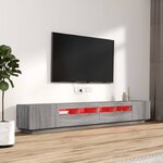 vidaXL Ensemble de meubles TV avec lumières LED 3 Pièces Sonoma gris