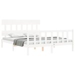 vidaXL Cadre de lit sans matelas blanc 160x200 cm bois de pin massif