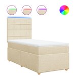 vidaXL Sommier à lattes de lit avec matelas Crème 80x200 cm Tissu