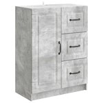 vidaXL Buffet Gris béton 66 x 34 5 x 87 cm Bois d'ingénierie