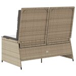 vidaXL Banc de jardin avec coussin Beige Poly rotin