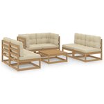 vidaXL Salon de jardin 7 Pièces avec coussins Bois de pin massif