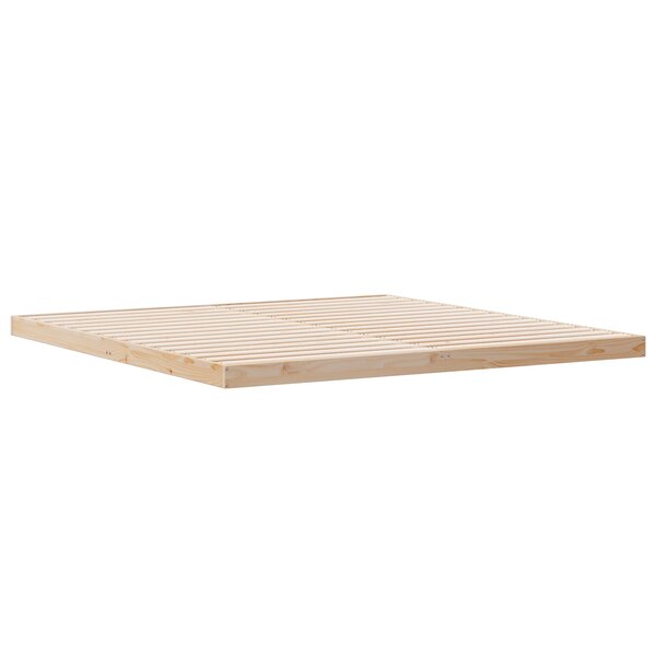Lit de sol vidaXL Blanc 200x210 cm en bois massif de pin