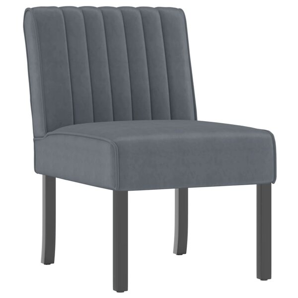 vidaXL Fauteuil sans accoudoirs gris foncé velours