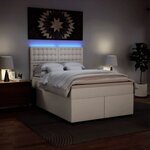 vidaXL Sommier à lattes de lit avec matelas Blanc 160x200cm Similicuir