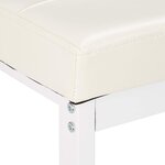 Banc banquette range chaussures ouvert synthétique support grillage métal 115 cm blanc 13_0000367