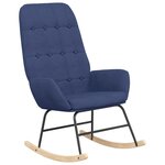 vidaXL Chaise à bascule avec repose-pied Bleu Tissu