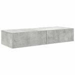 vidaXL Étagère murale avec tiroirs gris béton bois d'ingénierie