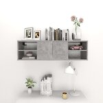 vidaXL Étagère murale Gris béton 102x30x29 cm Bois d’ingénierie