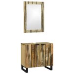 vidaXL Ensemble d'armoire de salle de bain 2 Pièces Naturel