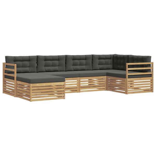 vidaXL Ensemble de canapés d'extérieur 6 Pièces Blanc et anthracite