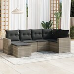 vidaXL Salon de jardin 6 Pièces avec coussins gris clair résine tressée