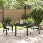 vidaXL Ensemble de salle à manger pour jardin 3 Pièces Marron Poly rotin