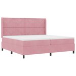 vidaXL Lit à Ressorts avec Matelas LED Rose 200 x 200 cm Velours