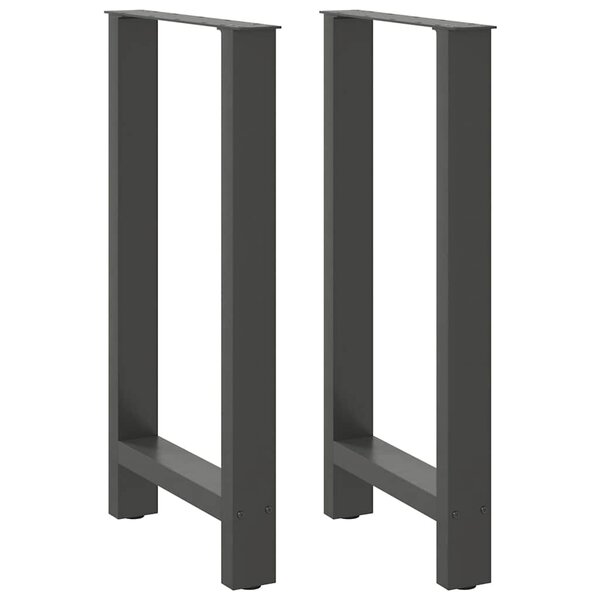 vidaXL Pieds de table de bar Anthracite 2 pièces 50 x (90-91) cm Acier