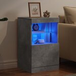 vidaXL Buffet avec lumières LED gris béton 41x37x67 cm
