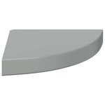 vidaXL Étagères d'angle flottantes 2Pièces gris brillant 25x25x3 8cm MDF