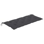 vidaXL Banc Batavia avec coussin anthracite 120 cm Bois de teck massif