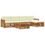 vidaXL Ensemble de canapés d'extérieur 6 pc Naturel et Crème