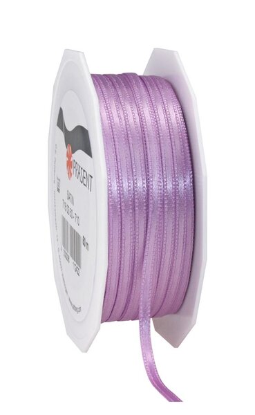 Satin double face 50-m-rouleau 3 mm lilas