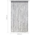 vidaXL Rideau en macramé Anthracite 140x240 cm Coton