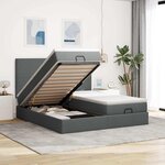 VidaXL Cadre de lit ottoman avec matelas gris foncé 200x200cm tissu