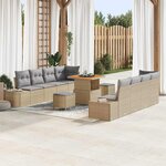 vidaXL Ensemble de canapé de jardin 11 Pièces Beige  Gris clair