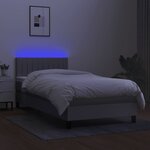vidaXL Sommier à lattes de lit avec matelas et LED Gris clair 90x200cm