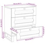 vidaXL Cabinet de chevet Naturel 50 x 33 x 62 cm Bois de mangue massif