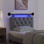 vidaXL Tête de lit suspendue Avec lumière LED Gris foncé Tissu