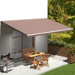 vidaXL Tissu de remplacement pour auvent Marron 6x3 5 m